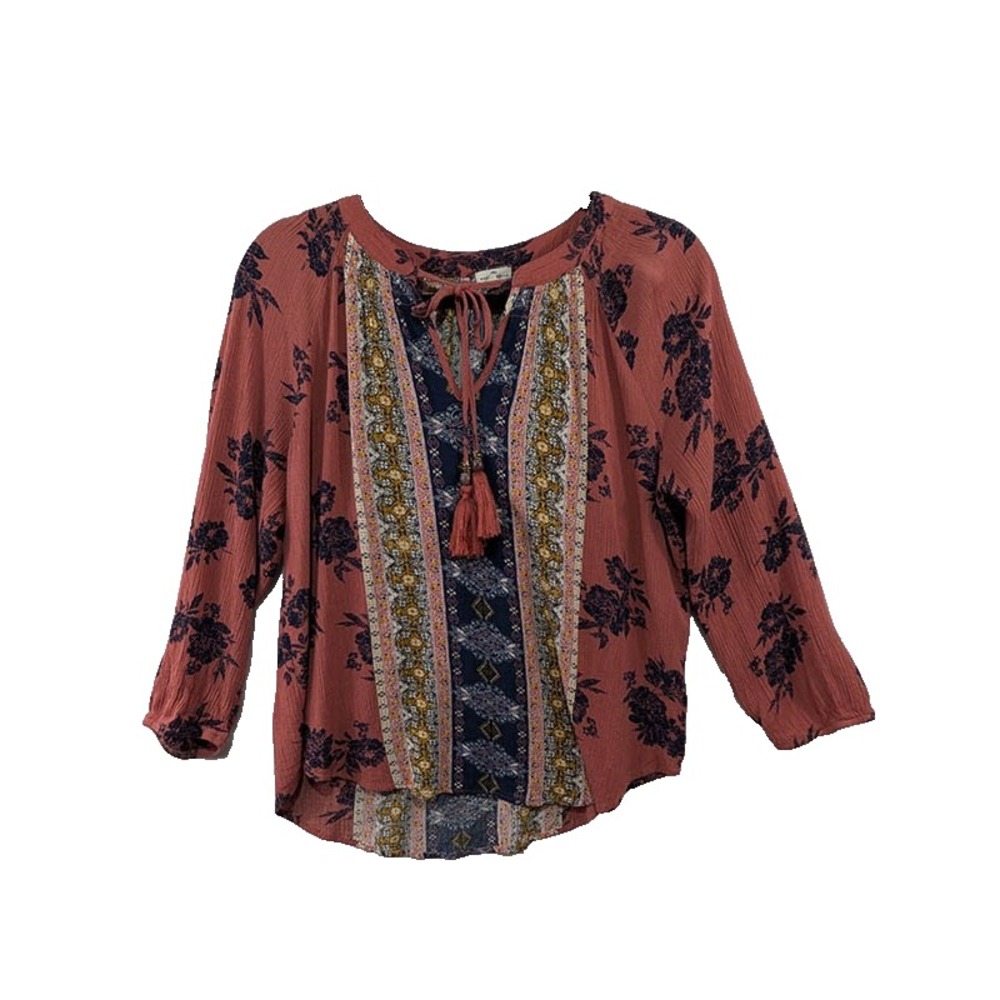 Mason & Belle Tunic Womens M Rose Peasant Festival Cottagecore Prairie Southwest